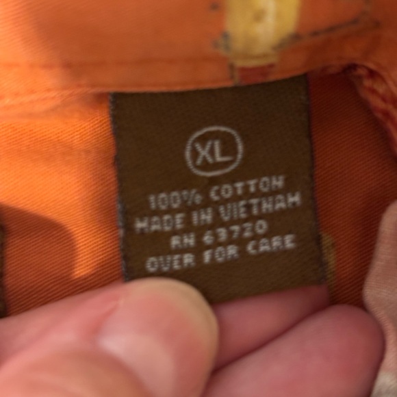 Casual Orange Button Down Shirt with Fish Print - Picture 3 of 8